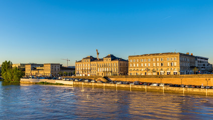 Fototapeta premium Buildings on the riverside of the Garonne in Bordeaux, France