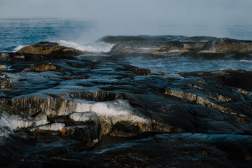 Barents Sea in Arctic Ocean. Kola Peninsula, Russia