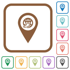 International route GPS map location simple icons