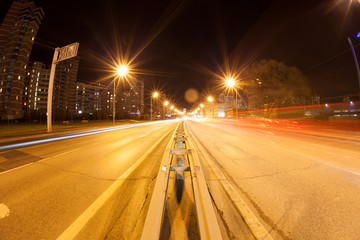 Fototapeta premium light in the night road