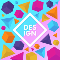 Abstract background with dynamic colorful shapes motion and rhombus text frame.