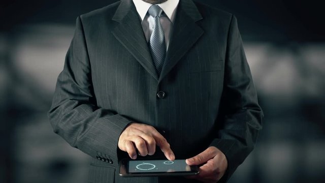 Businessman with Target Audience hologram concept