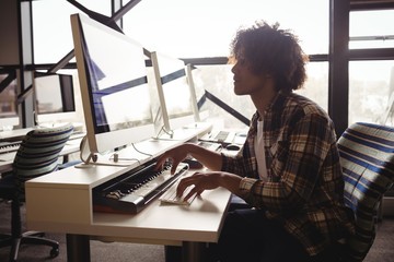 Sound engineer working