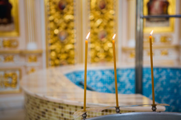 Temple, candles, details