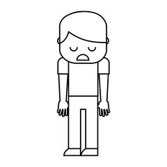 Sad and stressed man vector illustration design