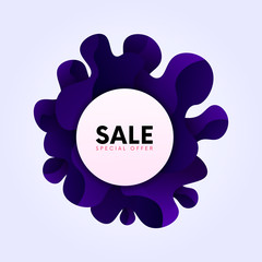 Abstract liquid ink shape. Sale banner.