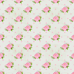 Peony flowers seamless pattern background. Tender pink flowers. Wedding design. Watercolor illustration