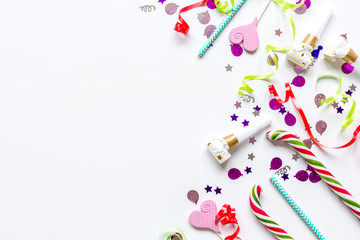 birthday party frame for mock-up on white background top view