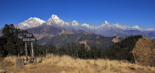 Printed roller blinds Manaslu Annapurna range seen from Mohare Danda. Travel destination and view point in Nepal.
