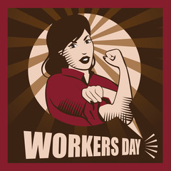 International Workers Day poster design. To celebrate the May 1 holiday. Eps 10 vector.