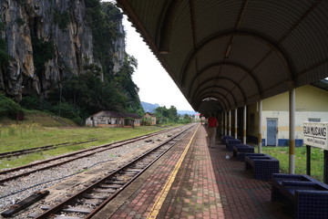 Fototapeta na wymiar Gua Musang,Jungle Railway Station ,Malaysia