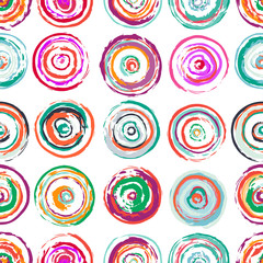 Hand drawn seamless pattern. Vector illustration.Endless colorful texture
