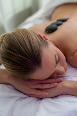 beautiful woman having massage