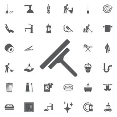 Glass scraper icon. Household industrial cleaner office.
