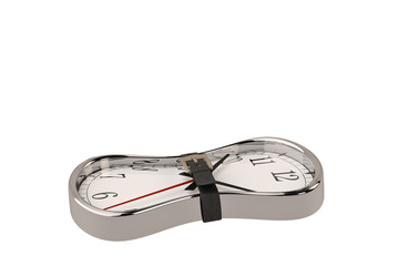 Time concept clock and belt.3D illustration.
