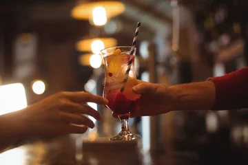  Female bar tender giving glass of cocktail to customer © wavebreak3