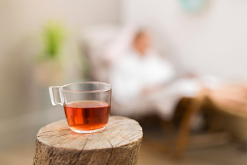 cup of tea in relaxation room