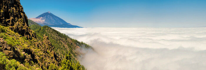 Wunderschönes Panorama vom Vulkan Teide, Teneriffa, Kanaren, Spanien