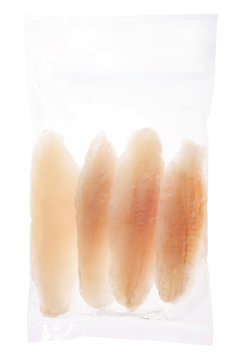 Pangasius Hypophthalmus dolly fish meat in plastic container