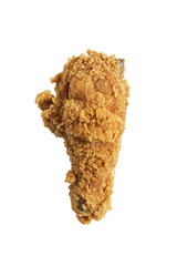 Crispy fried chicken leg isolated on background