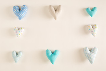 Handmade heart cushions