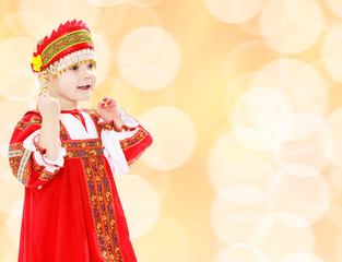 Girl in Russian national costume.