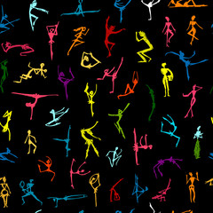Dancing people, sketch for your design