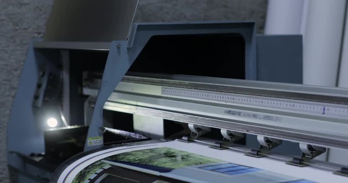 Machine working in printing house