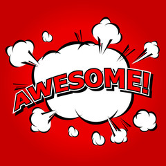 Awesome! Comic Speech Bubble, Cartoon. art and illustration vector file.