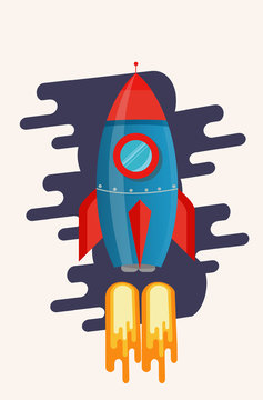 Illustration with a rocket