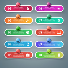 Business Infographics origami style Vector illustration. Pin icon.