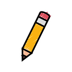 pencil icon over white background. colorful design. vector illustration