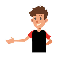 young boy teen male smile vector illustration