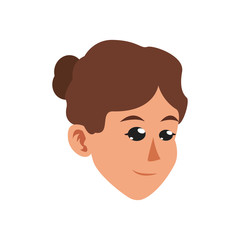 Fototapeta premium character face woman bun hair vector illustration