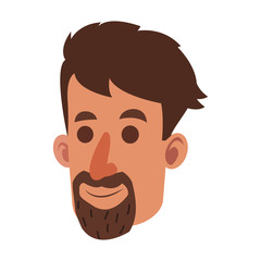 avatar face man beard adult smlie vector illustration