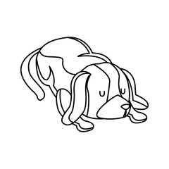 dog pet animal sleeping image outline vector illustration