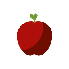red apple fruit icon over white background. vector illustration