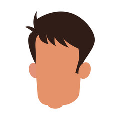 head faceless male young hair style vector illustration