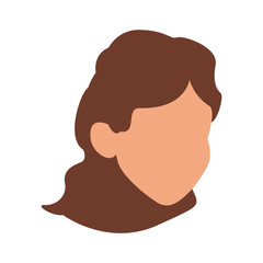 head female young girl faceless vector illustration