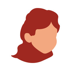 head female young girl faceless vector illustration