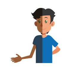 young boy teen male shadow vector illustration