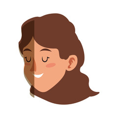 character face woman close eyes shadow vector illustration