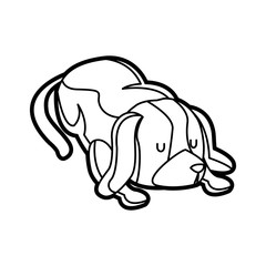 dog pet animal sleeping image outline vector illustration