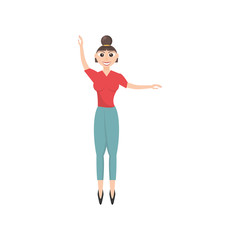 Woman celebrating cartoon icon vector illustration graphic design