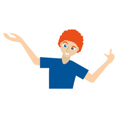 Man celebrating cartoon icon vector illustration graphic design