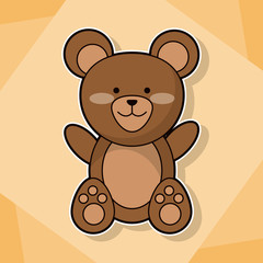cute teddy baby animal cartoon image vector illustration