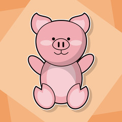 cute piggy baby animal cartoon image vector illustration