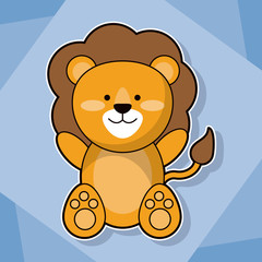 Obraz na płótnie Canvas cute lion baby animal cartoon image vector illustration