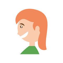 Happy woman face cartoon icon vector illustration graphic design