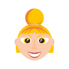 Happy woman face cartoon icon vector illustration graphic design